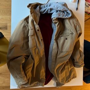 XXL mens double layer hoodie zip up